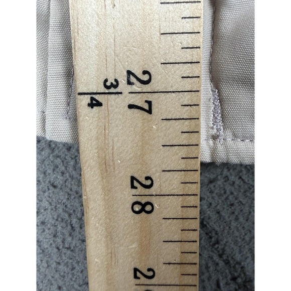 Mens Beige Bomber Jacket Large Cotton Zip Snap Casual Lightweight - Picture 3 of 5